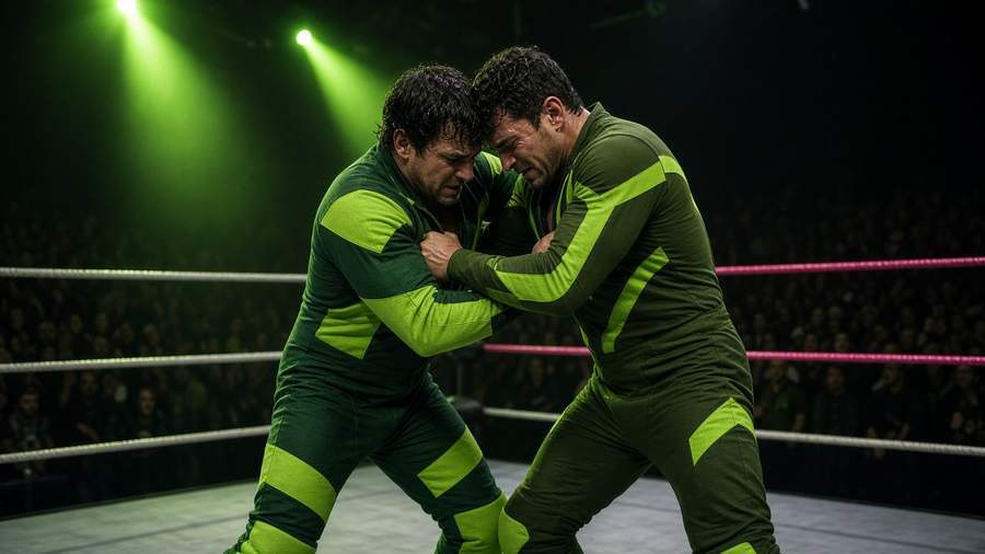 Two Fumu Combat wrestlers grappling